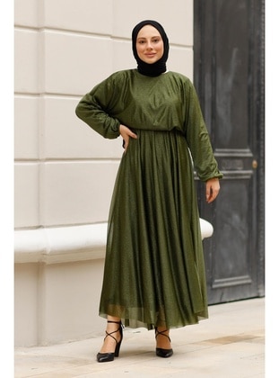 Khaki - Modest Evening Dress - Meqlife