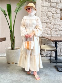 Cream - Unlined - Modest Dress