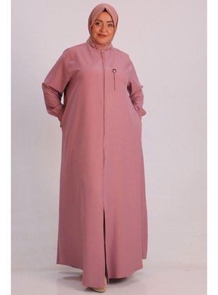 Pink - 1000gr - Plus Size Abaya - Eslina