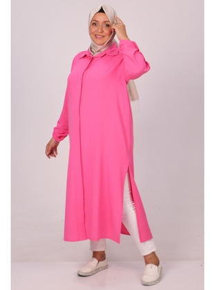 Pink - 1000gr - Plus Size Tunic - Eslina