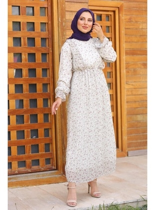 White - Modest Dress - Meqlife