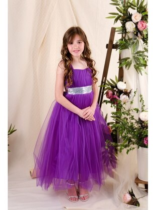 Fully Lined - Purple - Girls` Dress - MNK Baby