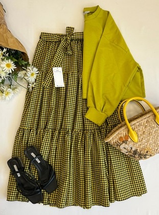 Black - Yellow - Skirt - Ceylan Otantik