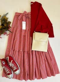 White - Red - Skirt