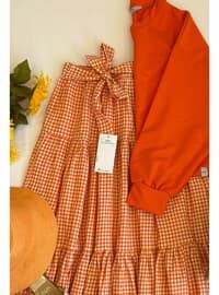 Orange - Checkered - Unlined - Suit