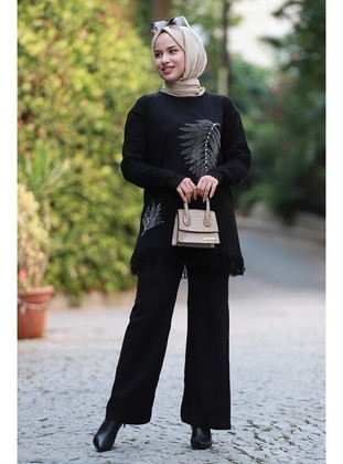 Black - Knit Suits - Bestenur
