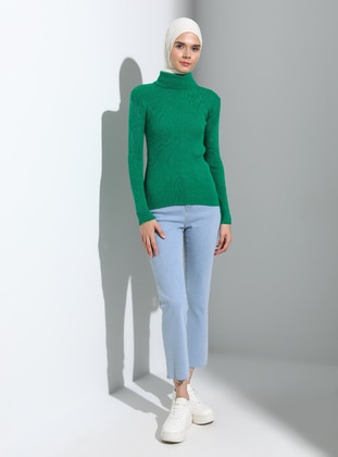 Green - Knit Tunics - Threeco