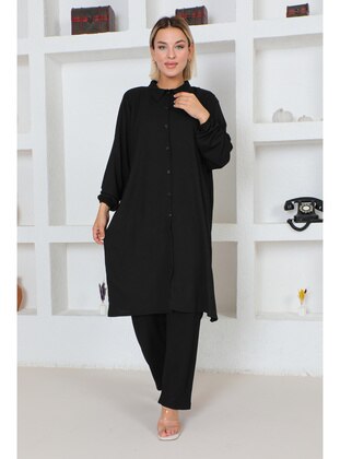Black - Plus Size Suit - Maymara
