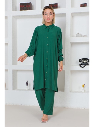 Green - Plus Size Suit - Maymara