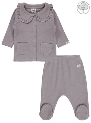 Civil Baby Kız Bebek Pijama Takımı 1-9 Ay Lila