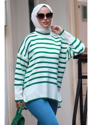 Green - Knit Tunics - Bestenur