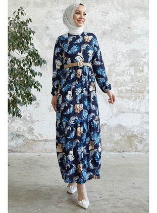 Indigo - Floral - Unlined - Modest Dress - InStyle