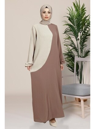 Brown - Modest Dress - Beyza