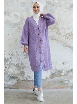 Lilac - Knit Cardigan - InStyle