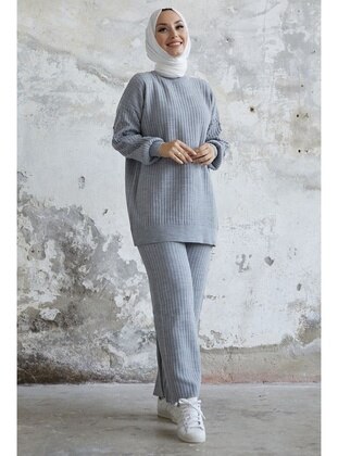 Grey - Mock-Turtleneck - Knit Suits - InStyle