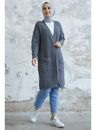 Anthracite - Knit Cardigan - InStyle