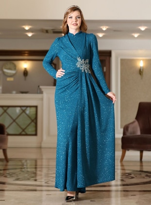 Petrol - Modest Evening Dress - Ahunisa
