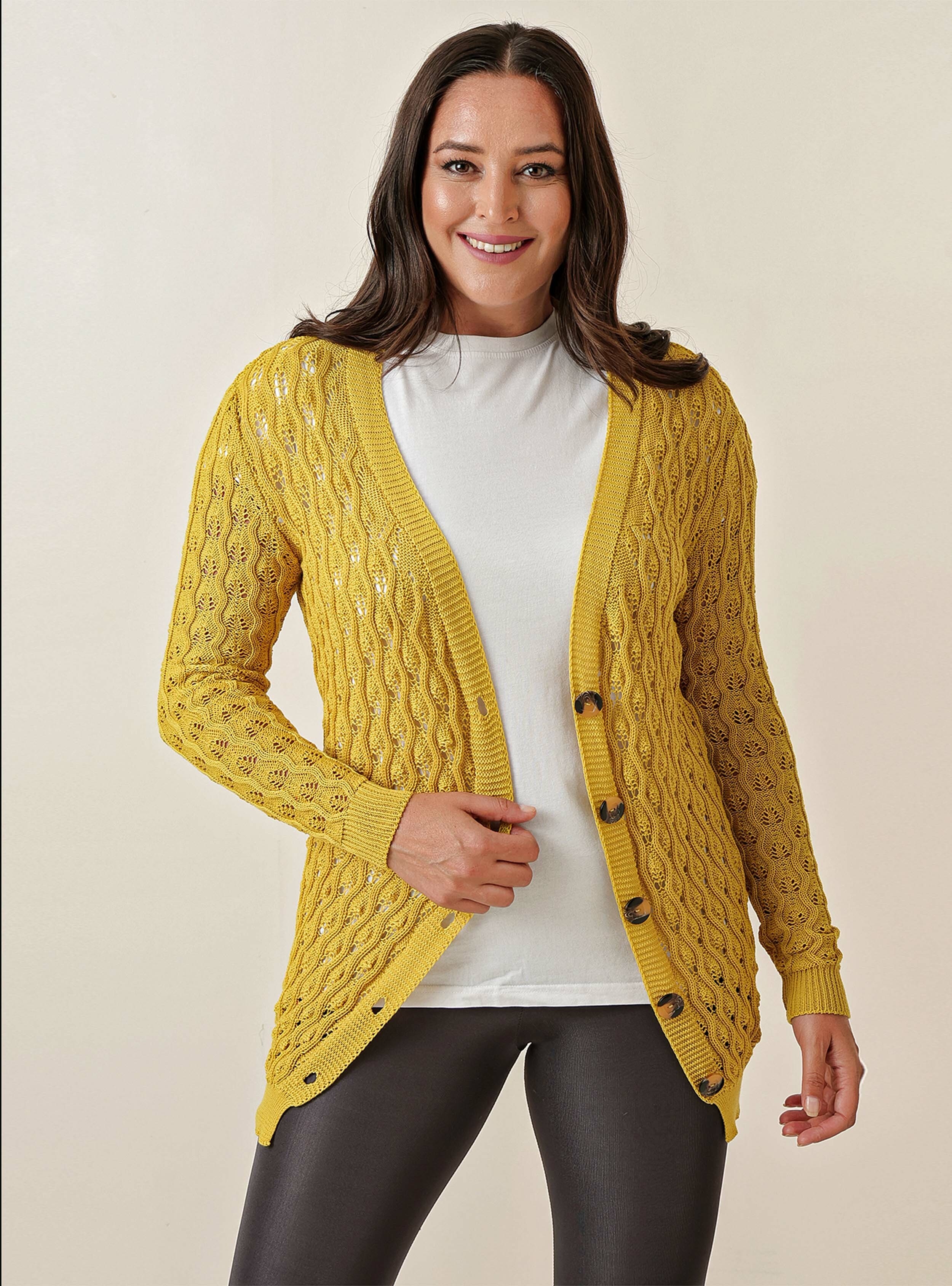 Yellow - Plus Size Cardigan