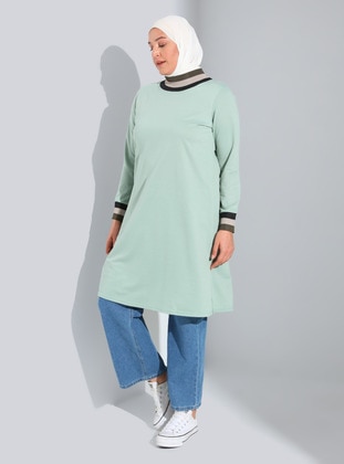 Mint Green - Plus Size Tunic - GELİNCE