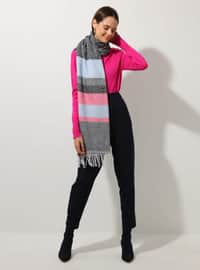 Black - Pink Patterned - Shawl Wrap