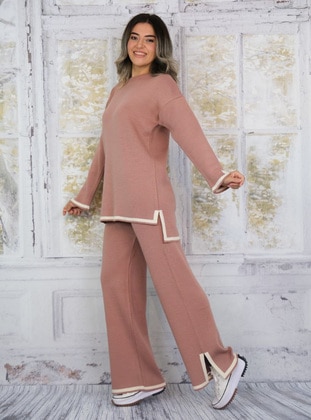 Powder Pink - Knit Dresses - Gömlex