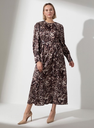 Leopard Patterned - Plus Size Dress - Alia