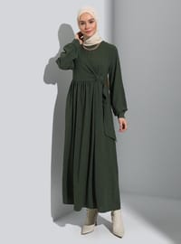 Robe Modeste avec Lien Kaki