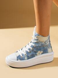 White - Blue - Sports Shoes