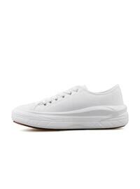 White - Faux Leather - Casual Shoes