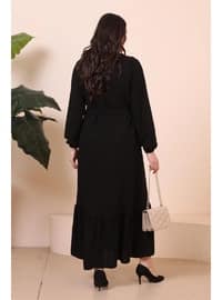 Black - Unlined - Plus Size Dress