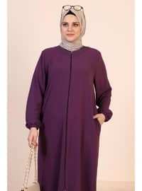 Maroon - Unlined - Plus Size Abaya