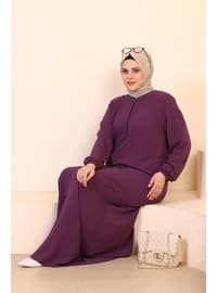 Maroon - Unlined - Plus Size Abaya