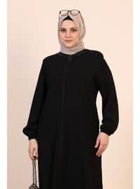 Black - Unlined - Plus Size Abaya