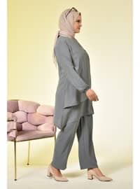Gray - Crew neck - 500gr - Plus Size Suit