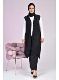 Black - Silvery - 300gr - Plus Size Vest