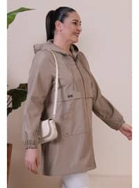 Mink - Fully Lined - - Plus Size Trench coat