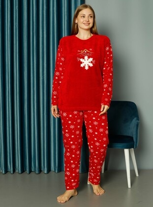 Red - Plus Size Pyjamas - Tampap