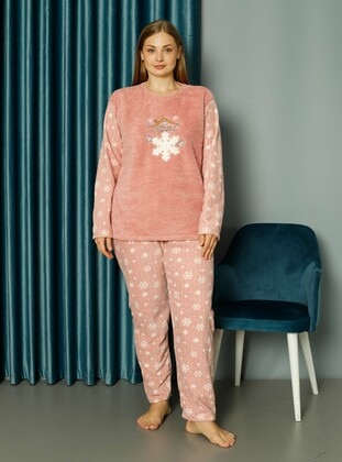 Pink - Plus Size Pyjamas - Tampap