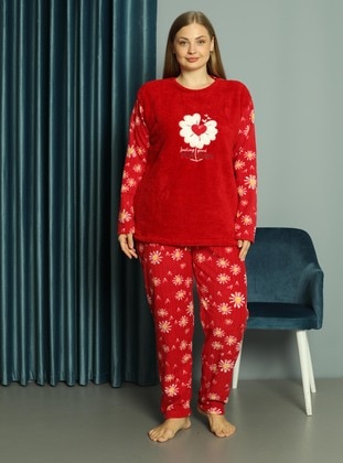 Red - Plus Size Pyjamas - Tampap