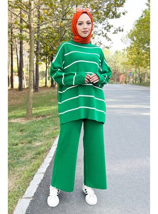 Striped Sweater Set Tsd220905 Green