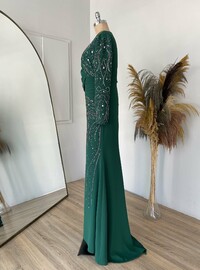 Robe de soirée émeraude à sequins
