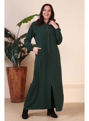 Emerald - Crew neck - Unlined - Plus Size Abaya - Ferace