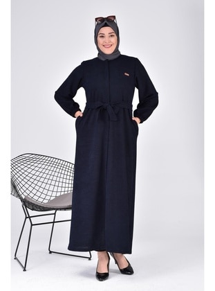 Women's Plus Size Oversized Coat Overcoat Navy Blue