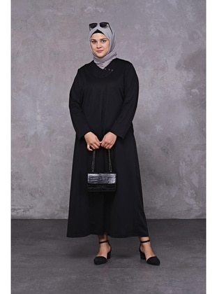 Women's Plus Size Honeycomb Jacquard Mother Dress Black
