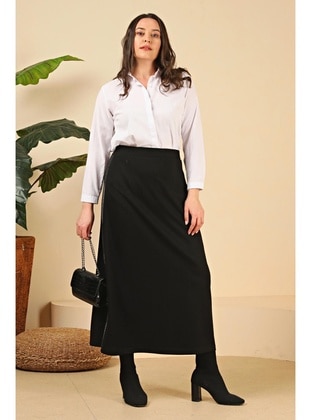 Black - Plus Size Skirt - Ferace
