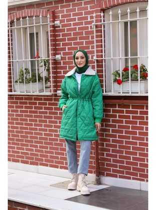 Green - Puffer Jackets - Lurex Moda