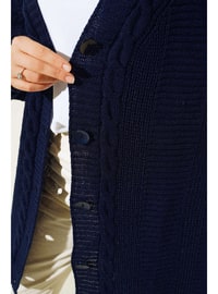 Navy Blue - Knit Cardigan