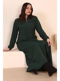 Emerald - Crew neck - Unlined - Plus Size Abaya
