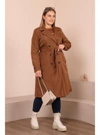  Tan Plus Size Trench coat