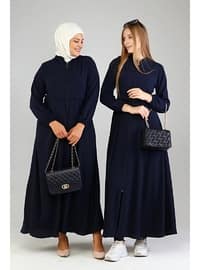 Navy Blue - Unlined - Plus Size Abaya
